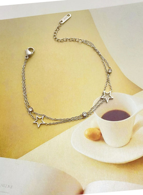 简约钛钢星星双层电镀转运手链