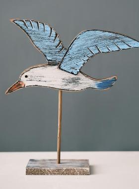 海洋风格复古海鸟摆件海鸥摆设地中海样板房软装电视柜摆台装饰品