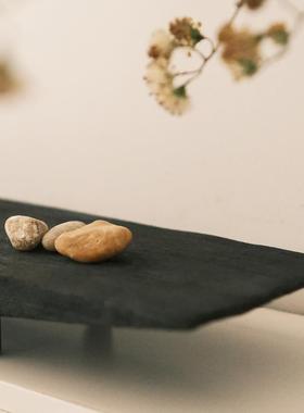 侘寂风复古入户木盘摆饰装饰民宿酒店轻奢软装饰品收纳盘桐木托盘