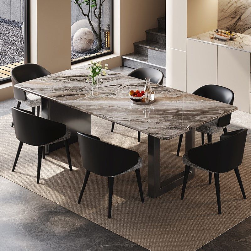 极简大理石餐桌椅高级感天然超晶石奢石长方形微晶石餐桌家用,淘宝优惠券,粉丝福利购,淘宝优惠卷