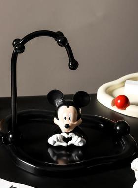 中古高级感入户玄关钥匙收纳摆件进门鞋柜客厅桌面收纳盒乔迁装饰