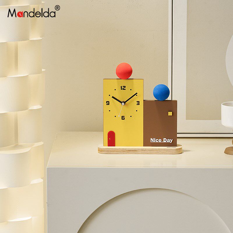 ndld现代创意办公桌面时钟卧室房间家居客厅座钟装饰礼品,淘宝优惠券,粉丝福利购,淘宝优惠卷