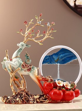 新中式创意流沙画办公室解压摆件高级感小众客厅玄关装饰乔迁礼物