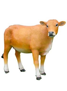 农场玻璃钢仿真黄牛草坪雕塑大型动物摆件公园户外园林景观装饰