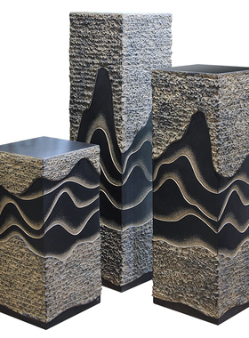 汉韵堂客厅茶室书房装饰展示柱摆件底座柱子石柱中国风落地装饰柱