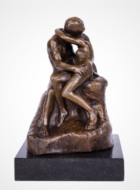 罗丹拥吻欧式桌面纯雕小摆件古典艺术婚房恋人结婚周年纪念日礼品