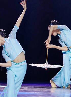 诗雨江南舞蹈伞儿童民族舞古典舞跳舞表演专用古风伞道具半穿伞具