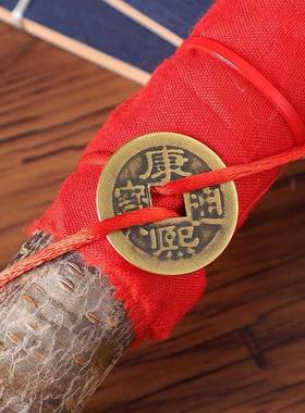 桃木正宗东南五帝钱吉祥纳福压惊摆件乔迁安宅手工原木婴儿随身