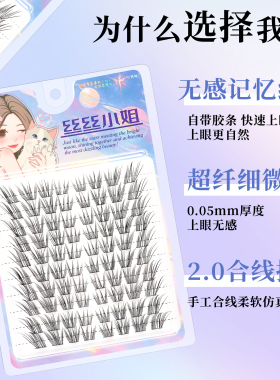 丝丝小姐分段斜飞狐系感假睫毛