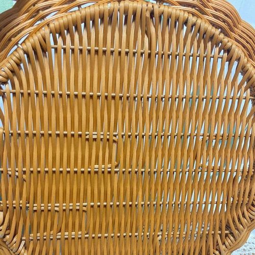 仿藤手工编织收纳筐家用洗菜篮水果篮子整理托盘仿圆形簸箕晾晒筐 - 图1