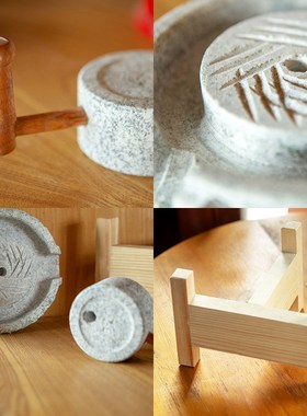 观赏小石磨家居饰品摆件创意饰品摆件家居装饰品工艺品天然小石磨
