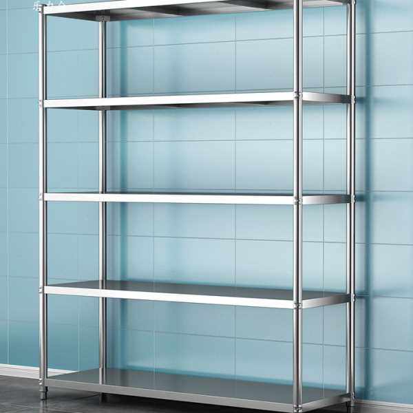 Stainless steel kitchen storage rack floor-mounted multi-layer pot rack microwave storage rack storage rack household rack