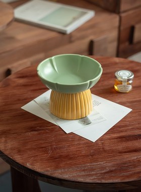 【色彩丰富】可爱陶瓷高脚碗甜品碗茶点碗家用香薰托盘玄关钥匙碗