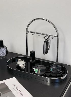 入户玄关进门口挂钥匙置物架鞋柜摆件桌面首饰戒指杂物收纳盒