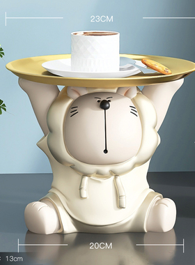 狮子入户玄关钥匙收纳摆件家居饰品客厅酒柜桌面托盘装饰生日礼物