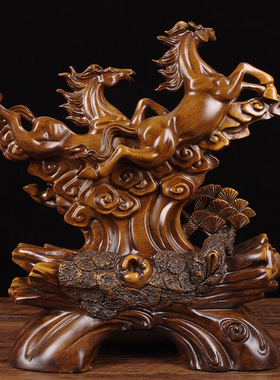 骏业日升招财马摆件办公室老板桌装饰工艺礼品摆饰乔迁送公司开业