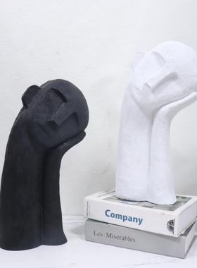 创意石膏抽象人物雕像摆件酒店样板间树脂艺术工艺品软装饰品摆设