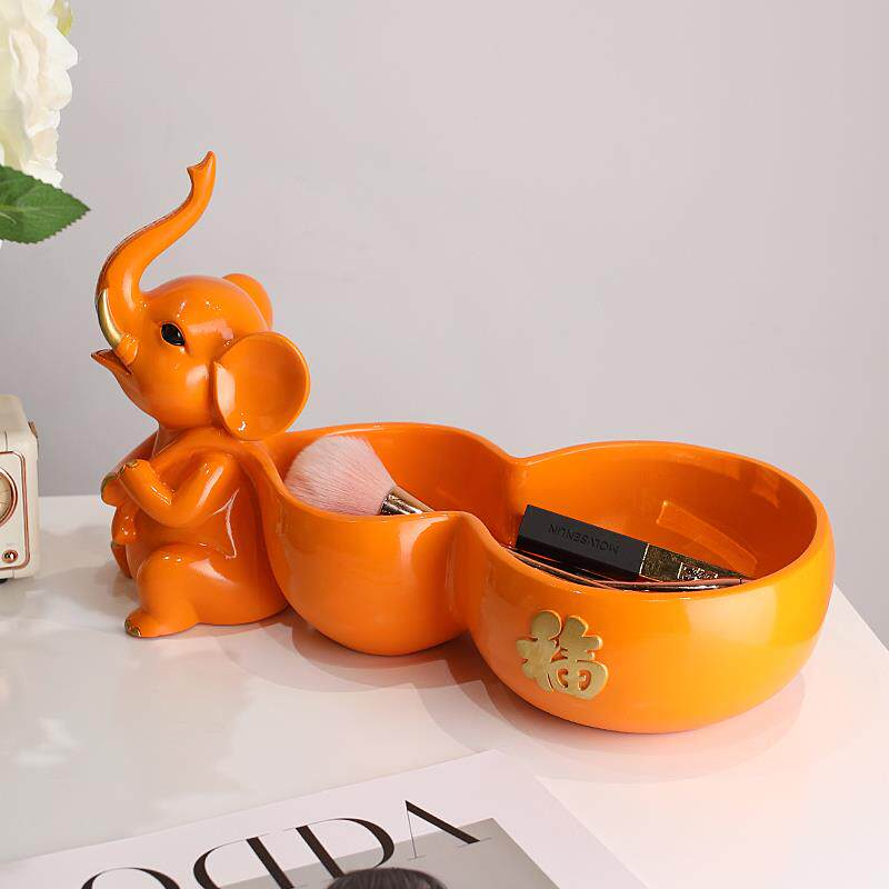 大象件钥匙收纳新摆中式CS-1020礼玄关客厅餐边柜装饰品乔葫芦红 - 图2