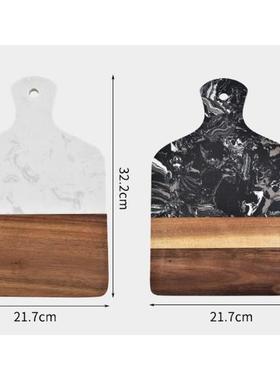 现代厨房样板房饰品橱柜摆件大理石砧菜板道具瓷砖展厅创意软装