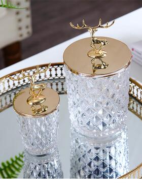 美式现代客厅轻奢镜面托 托盘金属玄关收纳简约创意桌面装饰品摆