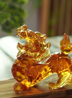 蛇年吉祥物琉璃招财守财飞天貔貅公母一对家居客厅装饰品