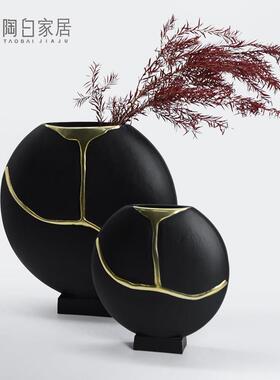 简手工树脂具客厅摆放黑色器新书房