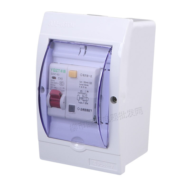 卓腾漏电开关带防水盒1P10A-63A空气开关断路器漏电过载保护家用-图0
