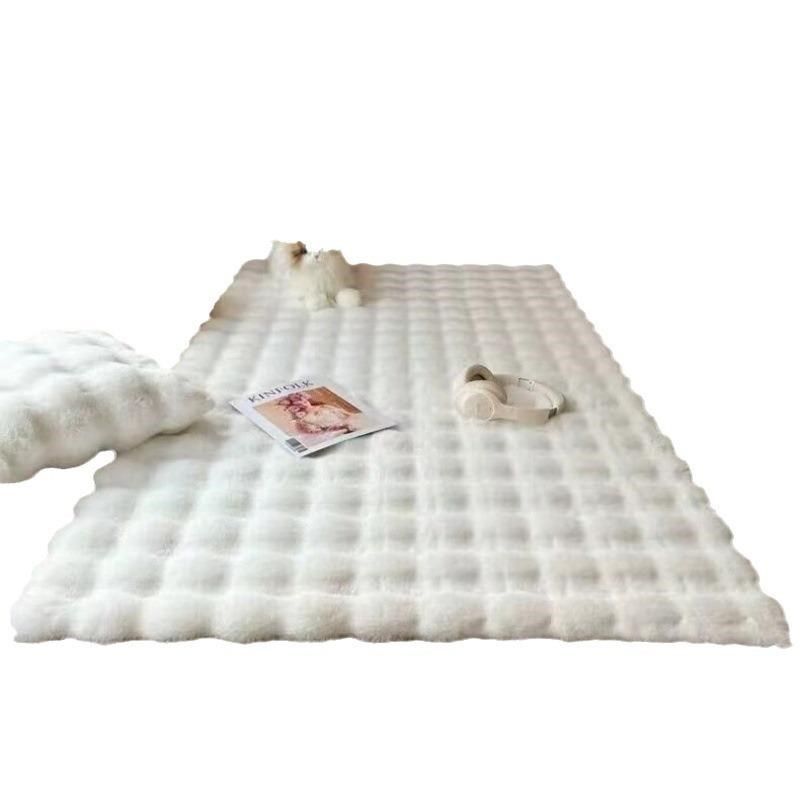 床边毯泡泡绒新款毛绒垫卧室客厅毛毛地毯飘窗垫沙发巾奶油,淘宝优惠券,粉丝福利购,淘宝优惠卷