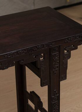 红木夹头榫夔龙纹平头案中式传统家具收藏红木实木条案供案玄关桌