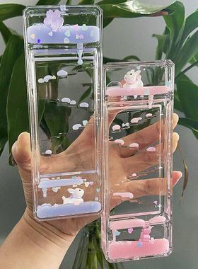 沙漏油漏摆件马车南瓜车笔筒液体流沙创意流体水晶球入油滴油笔插