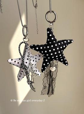 甜酷风长款挂脖项炼女2025新款布艺海星吊坠独特创意设计毛衣炼秋