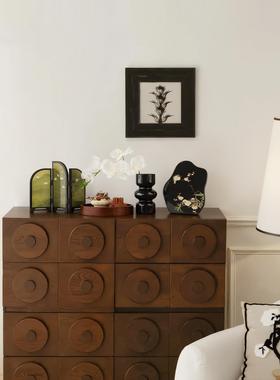 贝汉美中古风客厅玄关钥匙收纳斗柜餐边柜摆件装饰画乔迁新居礼物