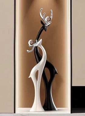 福禄双全轻奢高档大摆件玄关造景客厅入户进门入门高装饰品高级感