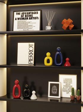 多巴胺抽象艺术人物情绪治愈桌面展示柜摆件电视柜玄关小众高级感