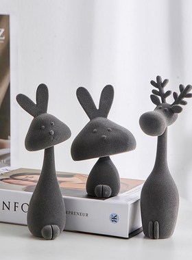 现代简约创意抽象兔子摆件艺术轻奢高级感玄关客厅电视柜桌面装饰