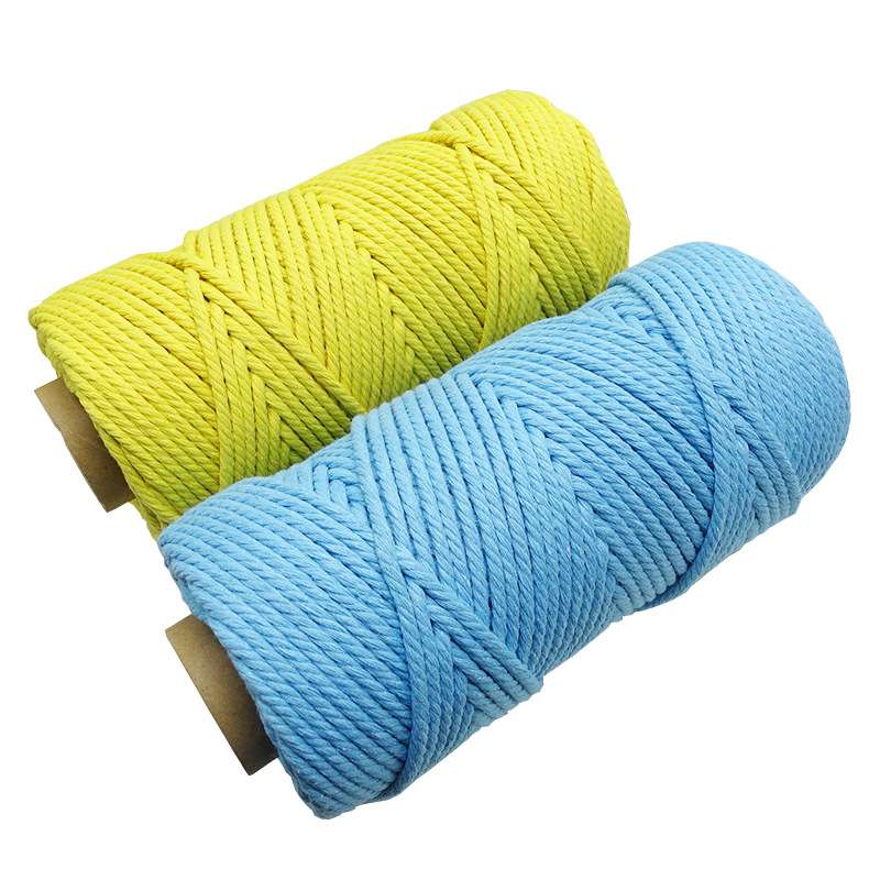 Macrame棉线diy手工编织绳4mm4股彩色棉绳编织线挂毯材料包手编绳 - 图3