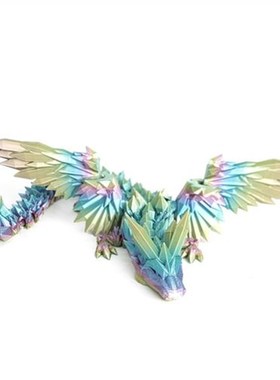 3D打印玩具水晶龙翅膀飞龙关节龙创意结晶神龙摆件手办礼物模型