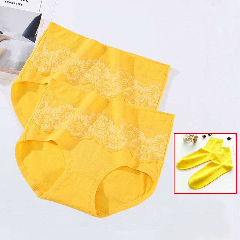 黄色内裤女士高腰三角裤年打底裤黄色袜子加肥大码莱卡棉内裤,淘宝优惠券,粉丝福利购,淘宝优惠卷