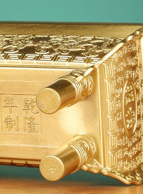 纯铜鼎摆件纯鼎盛千秋客厅办公桌装饰品开业乔迁礼品办公室摆设