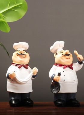 美式创意酒吧咖啡餐厅蛋糕店家居电视柜厨房装饰厨师工艺品摆件设