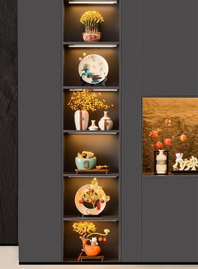 新中式家居招财摆设样板间装饰品高端茶室办公室客厅酒柜玄关摆件