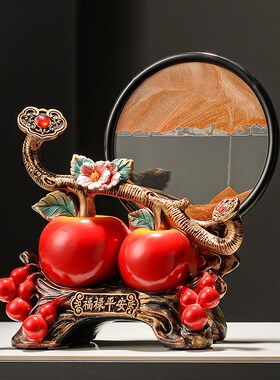 高级感柿子吉祥蕴意家居装饰品 前台高颜值家用入门玄关搭配摆件