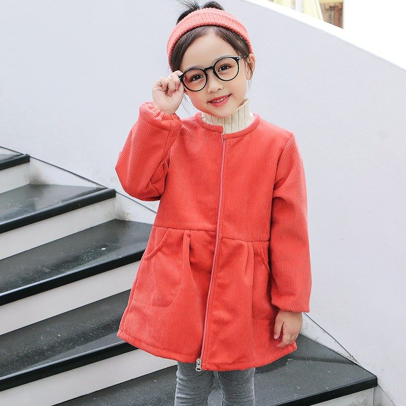 女童羽绒服灯芯绒罩衣小中大童长袖套棉服外套小孩加绒厚吃饭围裙,淘宝优惠券,粉丝福利购,淘宝优惠卷