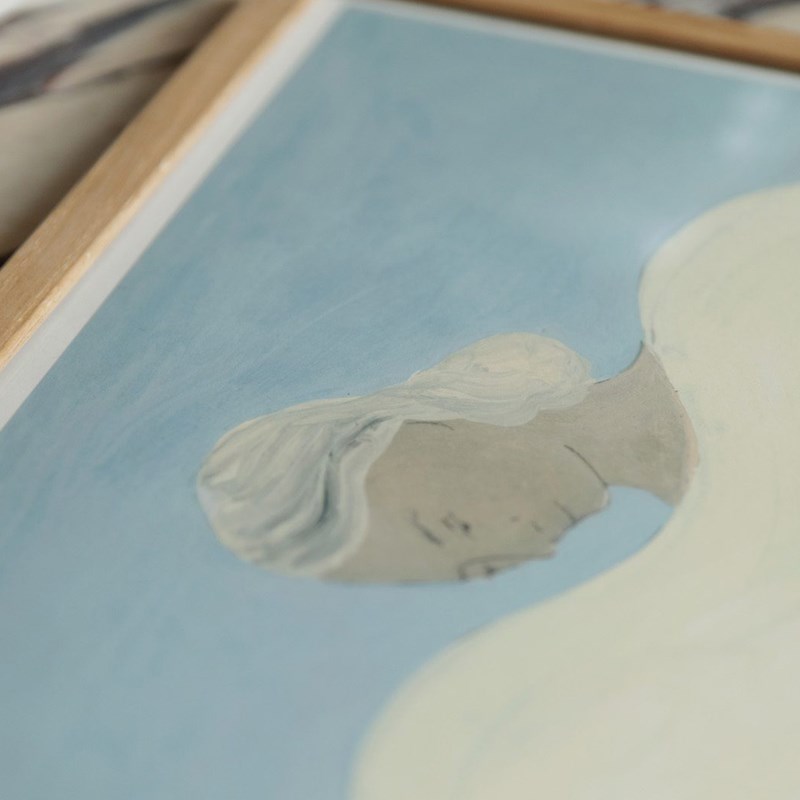 丹麦设计Sofia Lind《抱着你》抽象艺术人物装饰画小众客厅墙挂画 - 图1