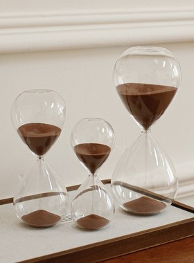 玻璃沙漏计时器创意桌面摆件客厅书柜摆设物件办公室工位装饰