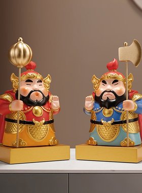 贝汉美新中式创意家居客厅玄关卧室书桌卡通门神摆件装饰年会礼品