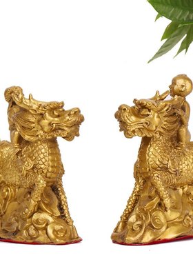 杨铜记 厂家  铜麒麟摆件 单人送子麒麟 双人送子麒麟