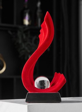 轻奢艺术高档风生水起桌面摆件办公室酒柜电视柜装饰开业乔迁礼品