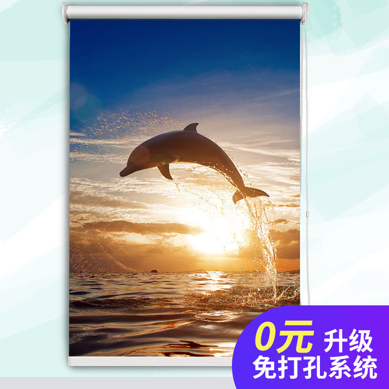 致尚高印图海岸风景色卷帘遥控电动升降窗帘遮光卧室创明定制,淘宝优惠券,粉丝福利购,淘宝优惠卷
