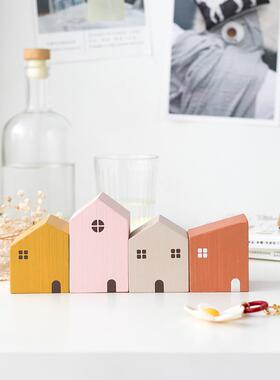 阿楹 可爱日系治愈木屋房子摆件家居装饰玄关柜化妆台迷你小物件